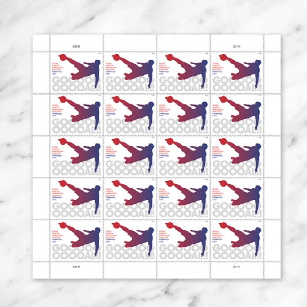 (2026) North American Soccer Forever Stamps, Sheet of 20
